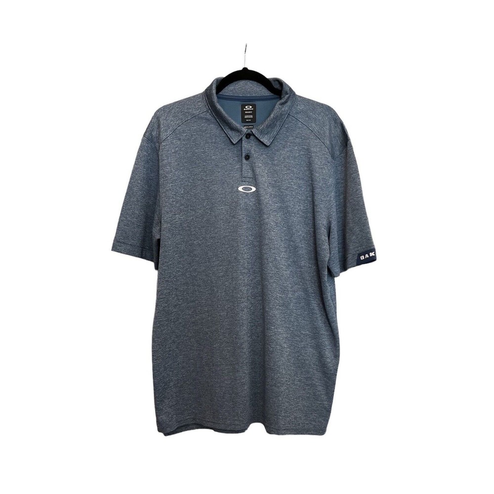Oakley Polo Shirt Mens Size XL Ensign Blue Light Heather Golf Shirt